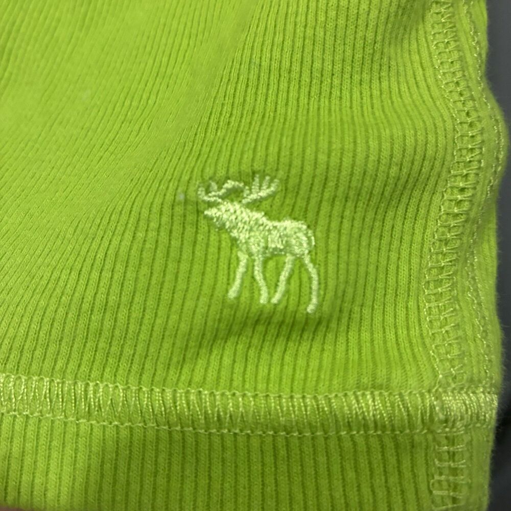 Abercrombie Y2K Ribbed Long Racerback Layering Tank M Neon Green Indie Festival - Picture 3 of 7
